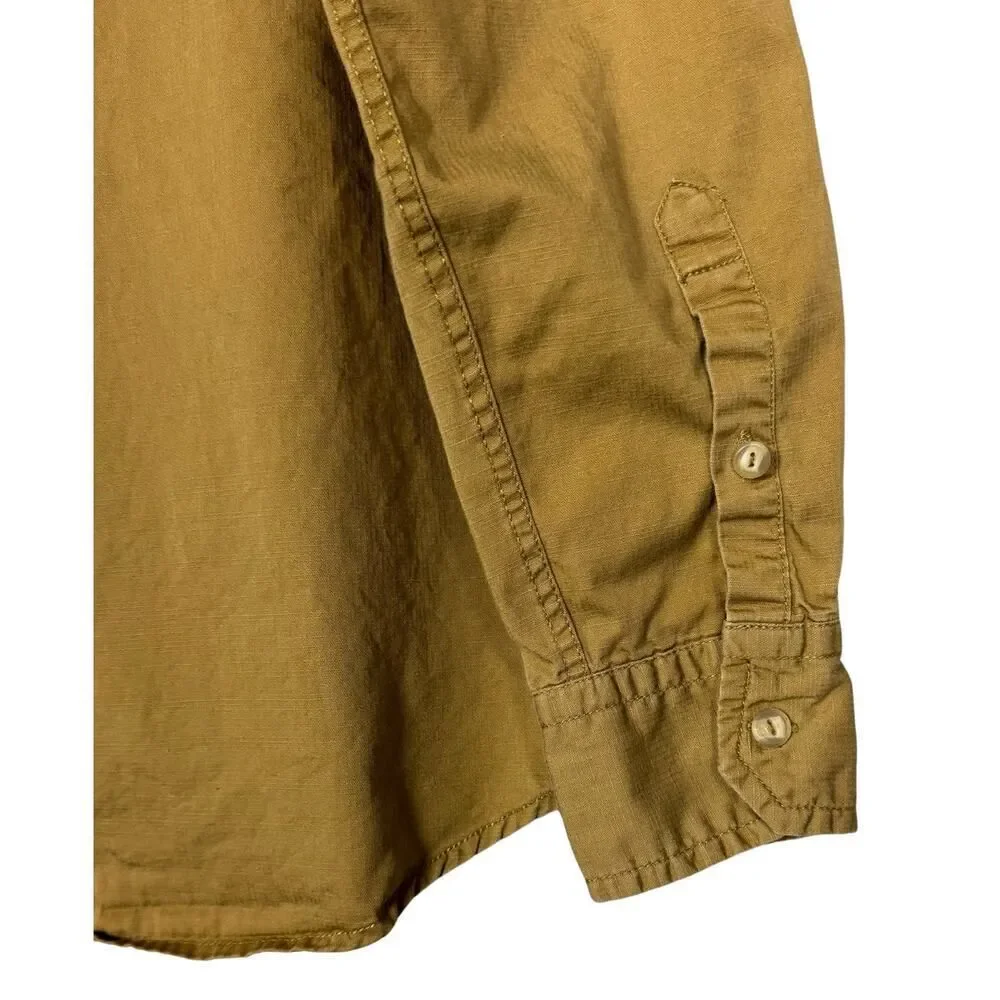 Sean John Mens Shirt Tailored Fit‎ Button Up Long Sleeve Sz Medium Golden Brown